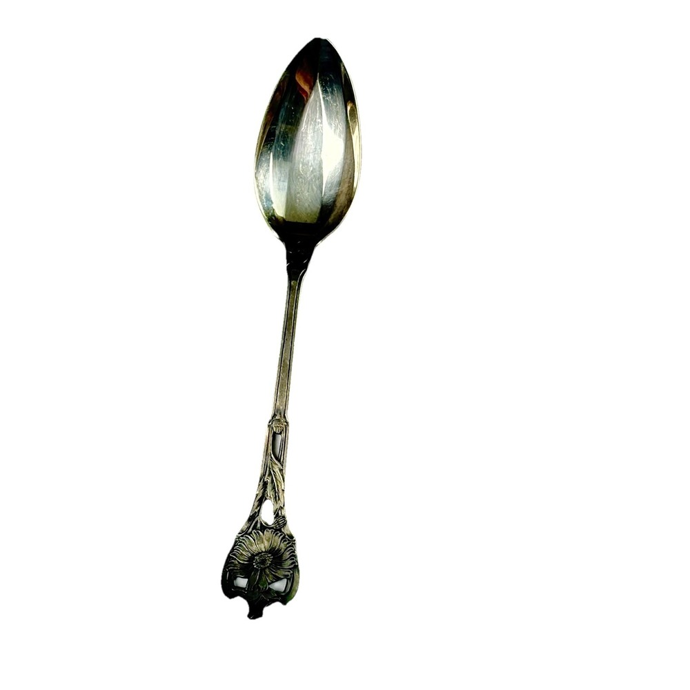 Whiting Daisy Sterling Silver Grapefruit‎ Fruit Spoon Antique 1880s Floral Art
